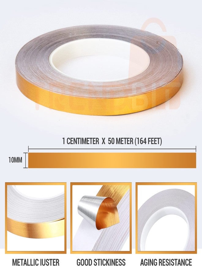 TRENDBIT Tile Gap Sticker Waterproof | 50 Meters Golden Tape, Self adessive | Tile stickers for flooring |tile decoration tape | Gap Sealing Tape Strip | (1cm x 50m, Golden) - Image 3